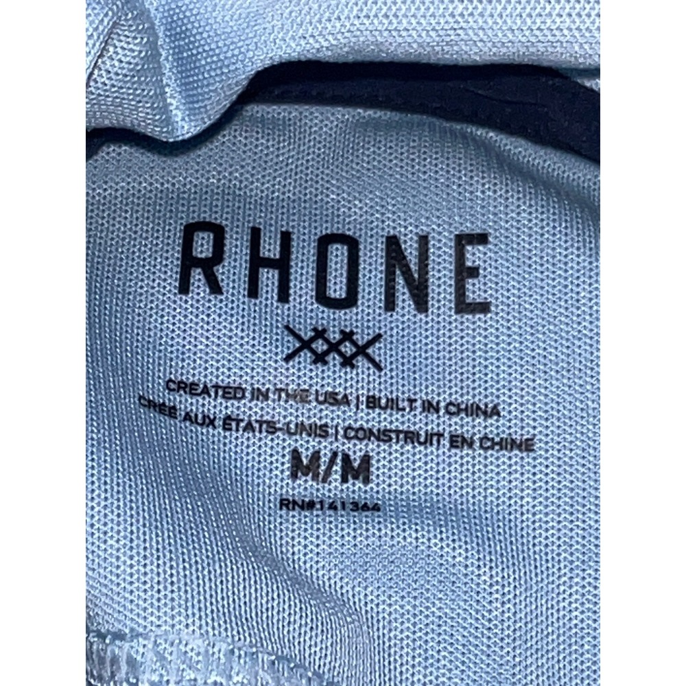 Rhone Delta Pique Polo Shirt Mens M Blue Short Sleeve Golf Athletic Golf Preppy